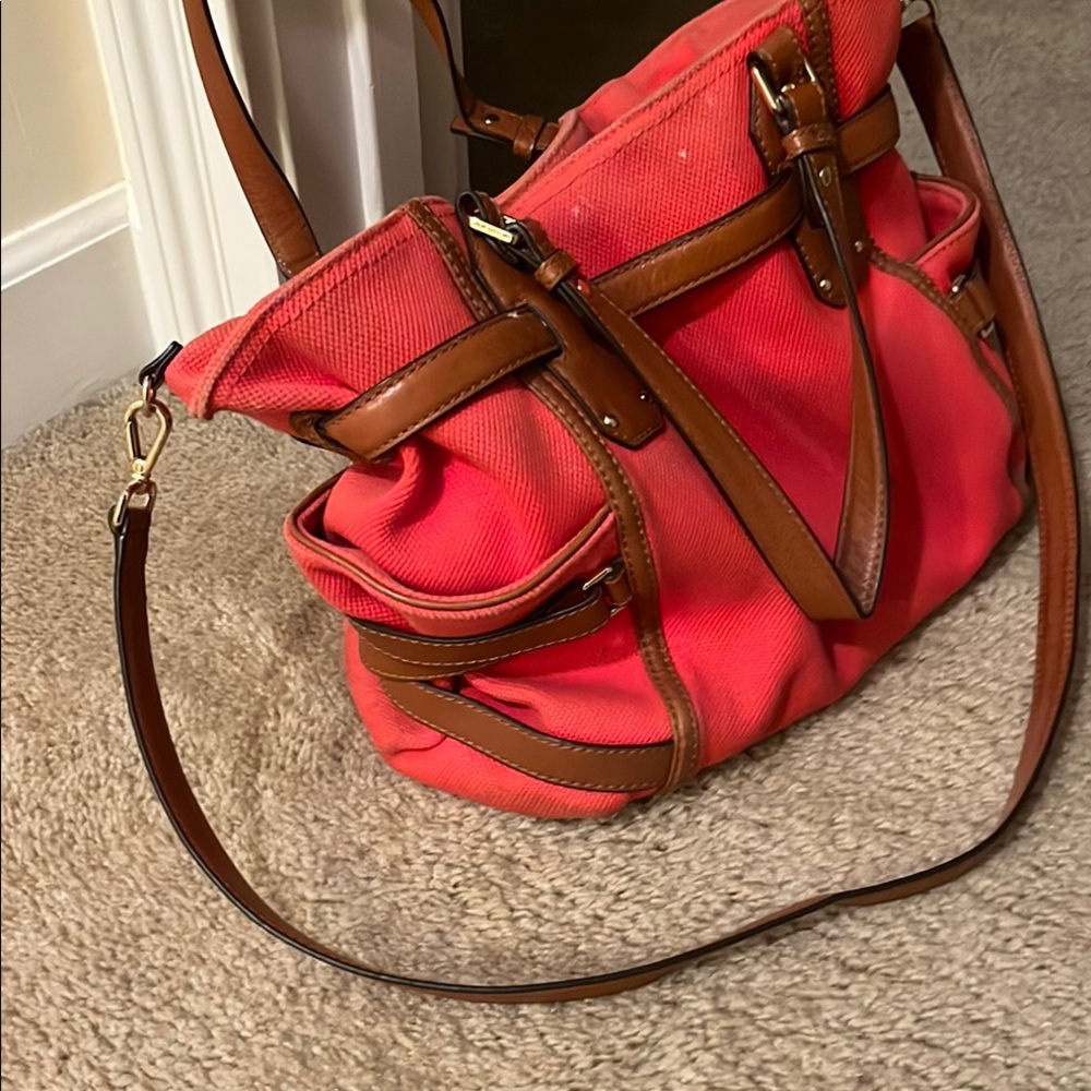 Michael Kors Brown and Orange Shoulder Bag with Casual Elegance